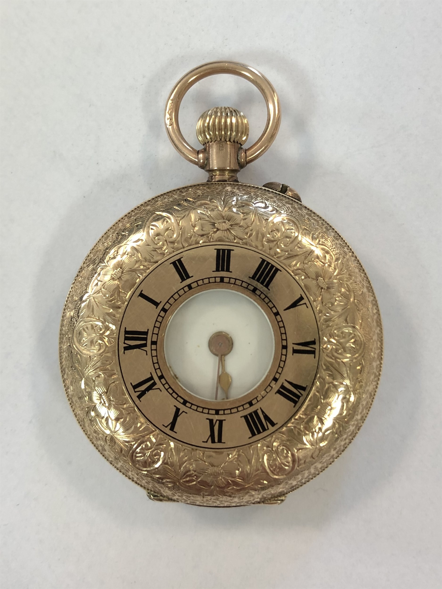 Stauffer, Son & Co An Edward VII lady's 9ct gold half hunter pocket