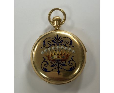 circa 1881, the signed white dial 33mm diameter, with black Roman numerals, blued spade hands and chemin de fer chapter ring,