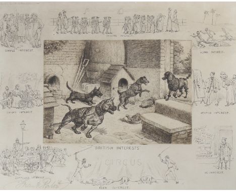 After Frank Paton (1856-1909), British Interests, etching. Signed in pencil lower left, published circa 1899, famed, 25.3cm x
