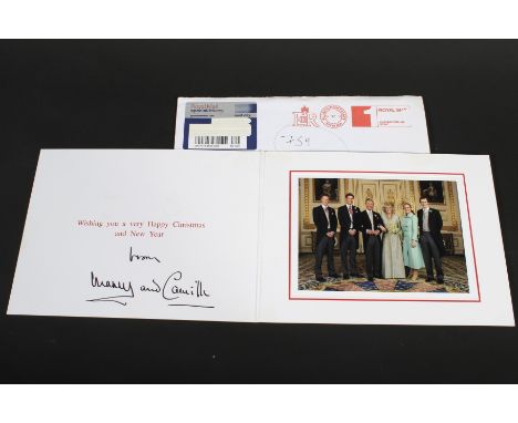 A HRH Charles Prince of Wales and Camilla Duchess of Cornwall signed 2005 Christmas Card. The signature autopen machine gener