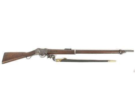 Martini Henry 1879 Mk(2) 557/450 breech loading rifle as used in the Zulu wars with triangular bayonet  Condition Report: Thi