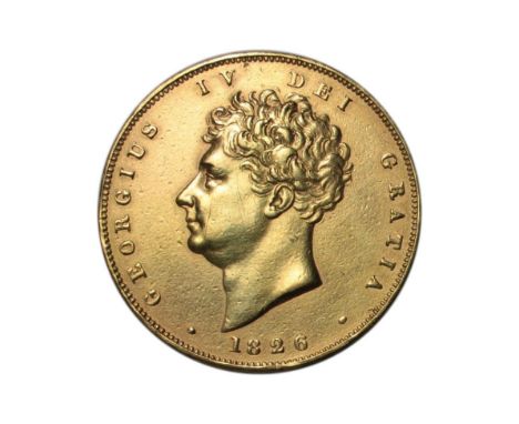 George IV (1820-1830), Proof Two Pounds, 1826, bare head left, rev. crowned shield and mantle, (S.3799). Ex-mount with light 