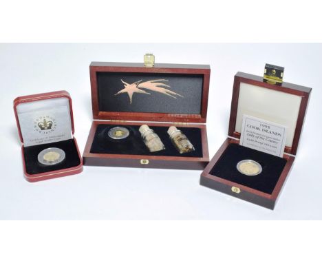 Sierra Leone $50, 2008, 6.22g of .999 gold set with 0.005ct diamond, pearl, ruby and sapphire issued by the Pobjoy mint; Cook