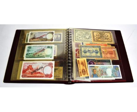 An Album containing approximately 70 Banknotes, 18th to 20th century, Europe, Middle East, Far East, Channel Islands etc and 