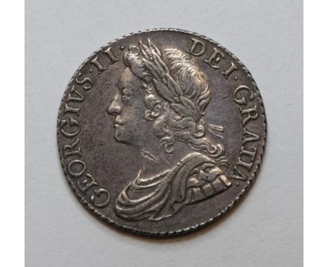 George II (1727-1760), Shilling, 1741, young laureate and draped bust, rev. roses in angles, (S.3701). Light obv. hairlines, 