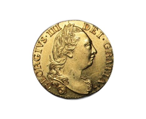 George III (1760-1820), Guinea, 1785, fourth laureate head right, rev. crowned garnished shield, (S.3728). Some light marks o