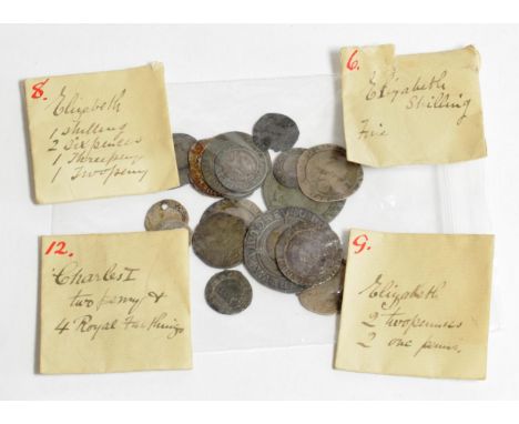 Elizabeth I (1558-1603) silver coins (16) including a sixth issue shilling, mm. crescent, sixpences (5), 1561, 1571? (overdat