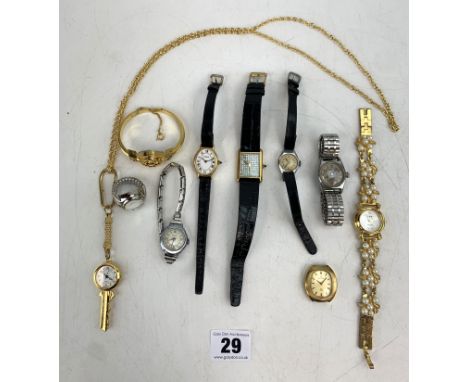 10 assorted ladies watches - Limit, Hirco, Oris, Carronade, CVP, Certina, Prestige, Eton ring watch, unnamed gold plated, and