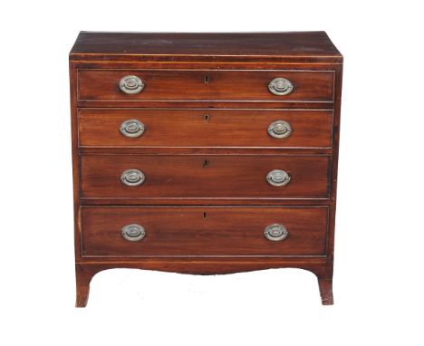 A George III mahogany chest of drawers, circa 1800  A George III mahogany chest of drawers,   circa 1800, the caddy top above