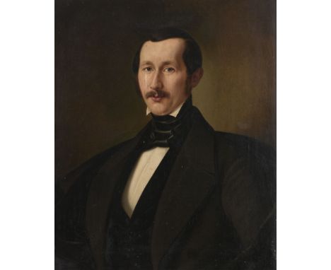 Continental School (19th Century) - Portrait of a gentleman Oil on canvas 72 x 59 cm. (28 1/2 x 23 1/4 in) 