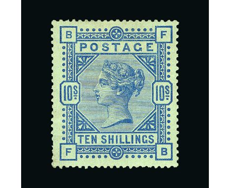 Great Britain - QV (surface printed) : (SG 183) 1883-84 10s ultramarine, FB, a few gum wrinkles, h/r, fine m.m. Cat £2250 (im