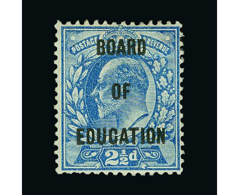Great Britain - Officials : (SG O85) 1902-04 BOARD OF EDUCATION 2½d ultramarine, small corner gum crease, h/r, fresh m.m.  PT
