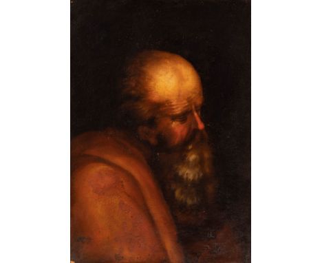 Spanish school; 17th century."Bust of Saint Paul".Oil on canvas.It presents repainting, restorations, holes and faults in the