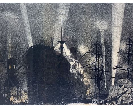 Charles Pears (British 1873-1958): 'Transport by Sea: Maintaining Forces Overseas', lithograph signed in pencil, pub. 'The Gr