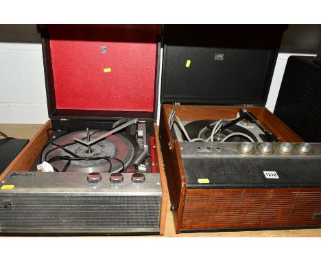 A HMV RECORD PLAYER together with a Portadyne record player (2)