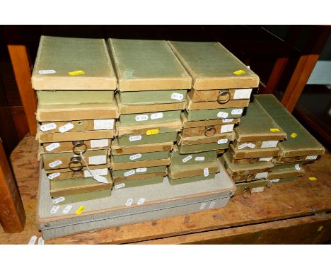 TWENTY FIVE VINTAGE BUTTON BOXES, together with a larger box (26)
