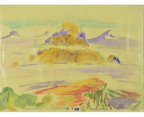 JIMI HENDRIX (AMERICAN 1942-1970) 'MOUNTAIN IN THE CLOUDS', a limited edition print 28/125, facsimile signature, with certifi