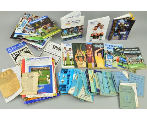 A COLLECTION OF TOTTENHAM HOTSPUR OFFICIAL HANDBOOKS, late 1940's to early 2000's including a complete run from 1953/54 to 19
