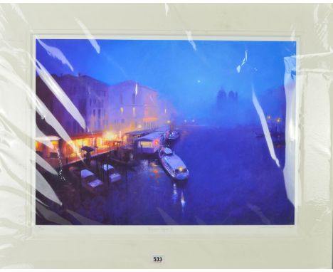 PETER WILEMAN A.R.O.I (BRITISH 1946) 'VENETIAN NIGHTS III', a limited edition print 40/195, signed and titled in pencil, no c