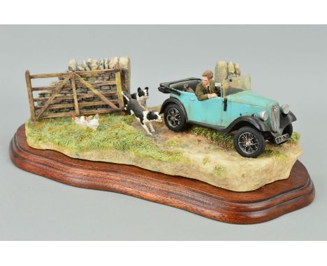 A BORDER FINE ARTS FIGURE GROUP, from the James Herriott Collection, 'The Chase' (Austin Seven Ruby and Collies) B0444, model