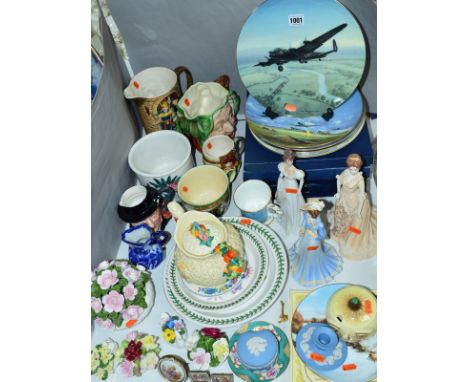 VARIOUS CERAMICS, to include five boxed Coalport limited edition collectors plates of various aircraft, a Clarice Cliff for N