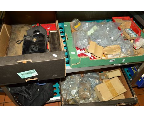THREE BOXES VARIOUS TOOLS AND HARDWARE, to include multimeter, level etc