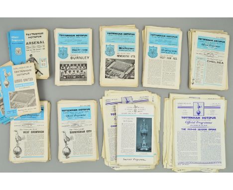 A LARGE COLLECTION OF TOTTENHAM HOTSPUR HOME FOOTBALL PROGRAMMES, 1959-1969, condition ranges from good to poor, list availab