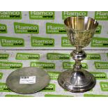 Silver Church chalice with dish