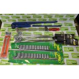 Box of mixed workshop tools