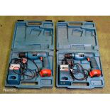 2x Makita 8411D cordless drills - DC1201 charger - 1x 12V battery and case