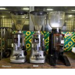 Expobar Cunill espresso coffee grinder & 2x Mazzer Luigi Super Jolly AUT espresso coffee grinders
