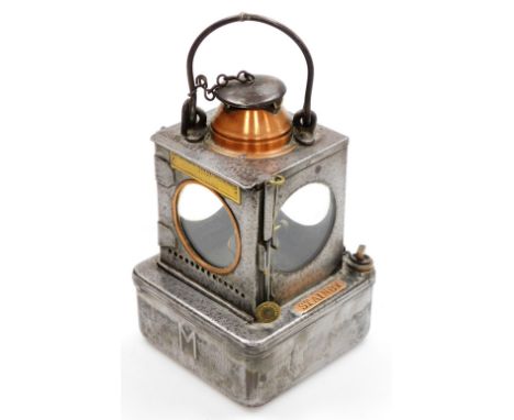A London railway oil lamp, with applied brass panel for the Lamp Manufacturing and Railway Supplies Limited of London Welsh p