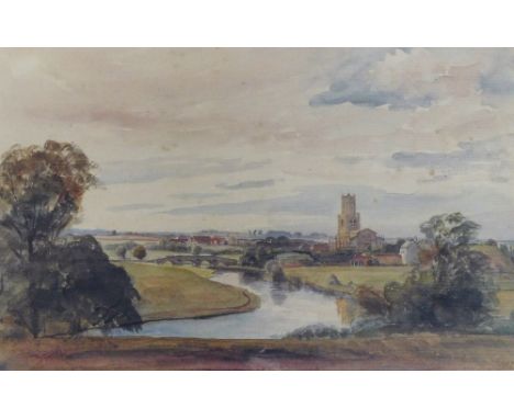 J.M. Heathcote (Snr). Town scene of Fotheringhay 1852, limited release print with two additional signatures for David Pleat a