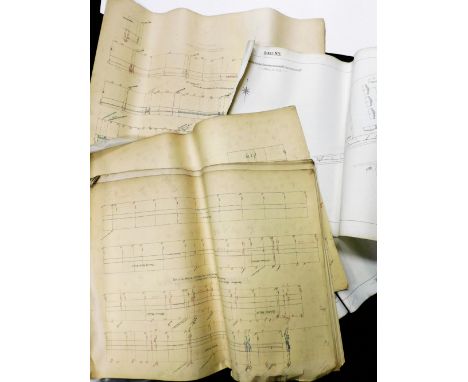 A group of architectural drawings and maps. 