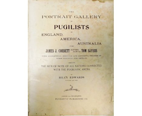 Pugilists portrait gallery book, late 19thC with leather binding. (AF) 