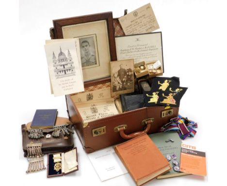 A group of military memorabilia, to include a black and white photograph of a naval officer, certificate of F Pearce of the F