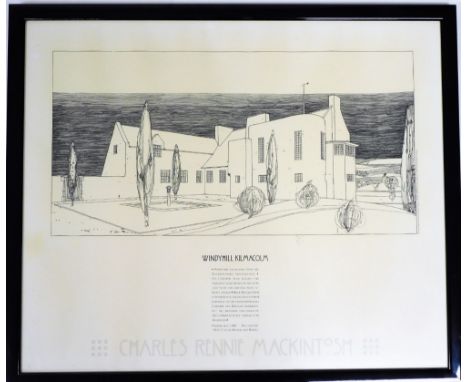 After Charles Rennie Mackintosh. Windy Hill Kilmacolm, limited edition print, framed and glazed, 49cm x 59cm. 