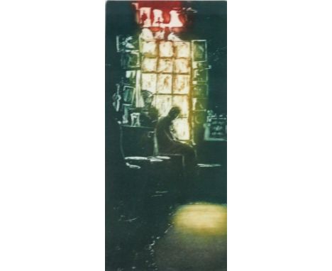 Alyson Hunter (20thC). Opening Fire at the Colony Room Chamber, photographic etching, signed in pencil to margin and dated 19