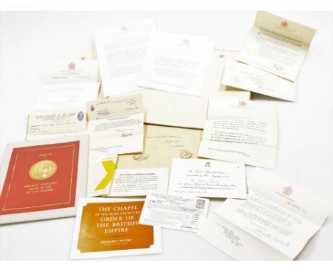 A group of military related ephemera, to include an invitation to the afternoon party at Buckingham Palace on the 12th July 1