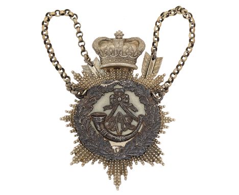 South Africa. Cape Mounted Rifles Victorian Officer’s pouch belt plateGood scarce die-stamped silvered crowned hobnail star m