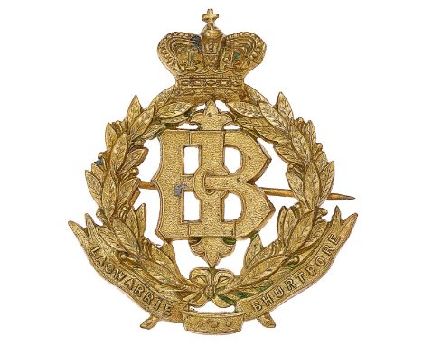 Indian Army. 1st Bombay Native Infantry Victorian pagri badge circa 1861-1903.Good scarce British made die-stamped brass exam
