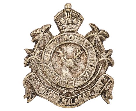 Indian Army. Nilgiri Malabar Battalion AFI post 1917 cap badge.Cast white metal crowned strap inscribed “Auxiliary Forces Ind