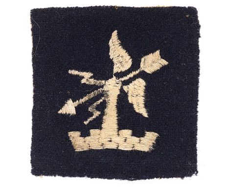 86th AGRA Workshops REME (Tyne Electrical Engineers)  cloth formation sign.White crest of the Board of Ordnance embroidered o