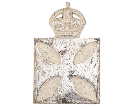 Royal Army Chaplains Department pre 1922  silvered cap badge.Good scarce die-cast non-voided crowned cross pattée. (KK 973) J