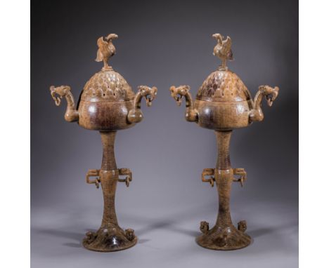A set of Chinese Han dynasty Hetian jade smoking furnaces    H:52cm             W:28cm       Weight:8240g