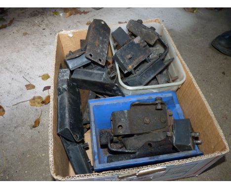 19 of A50/60 rectangular rubber shock absorber blocks for exhaust pipes, etc., 18 new A50/60 engine bracket rubber mountings 
