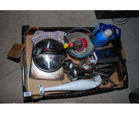 A quantity of Kitchenalia including hand blender, etc.