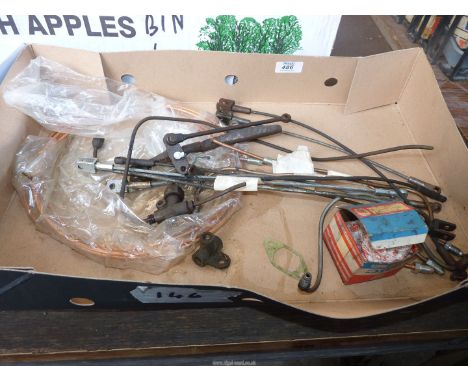 2.5 m new copper brake pipe, A40/50/60 rear brake pipes, 6 of A50/60 hand brake cable, A50/60 back brake swingle trees and br
