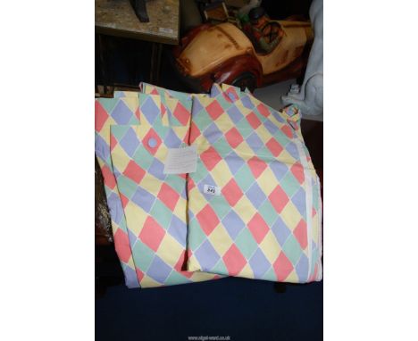 A "Laura Ashley" harlequin curtains  115" wide x 193" drop.