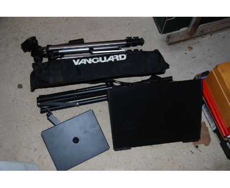 A music stand and a tripod.